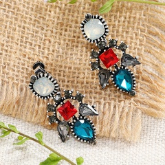 fashion geometric zinc alloy diamond crystal earrings