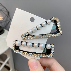 Fashion pearl drop-shaped side hairpin diamond hair accessories wholesale
