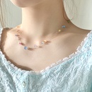 fashion geometric beaded invisible fishing line double layered transparent necklacepicture6