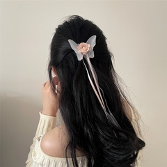 flower butterfly clip sweet head hair catch streamer hair accessories new