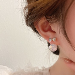 2022 nouvelles boucles d'oreilles pendantes arc coloré perle