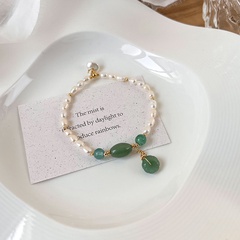 Fashion Baroque pearl green flower bracelet