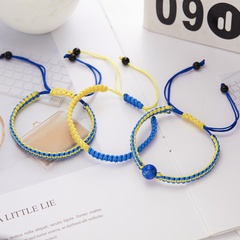 Arbeiten Sie neues blaues und gelbes Armband kreativen handgewebten Armbandgroßverkauf um