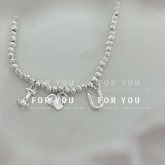 fashion heart letter I LOVE YOU couple alloy necklace bracelet
