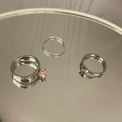Offener Ring der feinen Art und Weise des Zirkons einfacher herzförmiger purpurroter Diamantlegierung