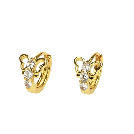 fashion butterfly-shaped hollow geometric copper zircon earrings female's discount tags