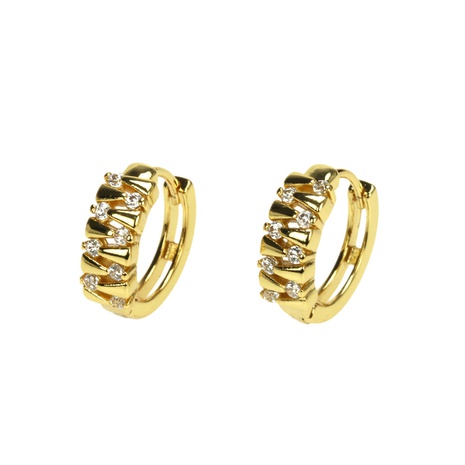 moda incrustaciones de circón geométrico oreja hebilla simple cobre chapado en oro pendientes femeninos's discount tags