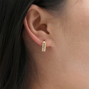 fashion inlaid zircon geometric ear buckle simple copper goldplated earrings femalepicture8