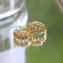 fashion inlaid zircon geometric ear buckle simple copper goldplated earrings femalepicture9