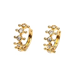 new copper inlaid zircon gold-plated geometric ear buckle earrings wholesale