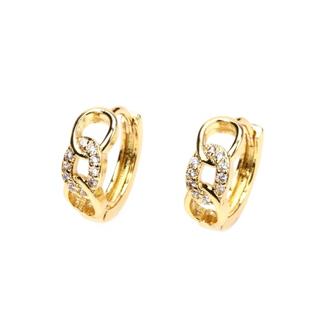 fashion geometric twist-shaped diamond chain simple copper earrings's discount tags