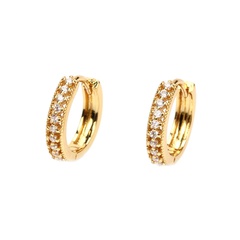 simple inlaid micro zircon circle copper gold-plated ear buckle female