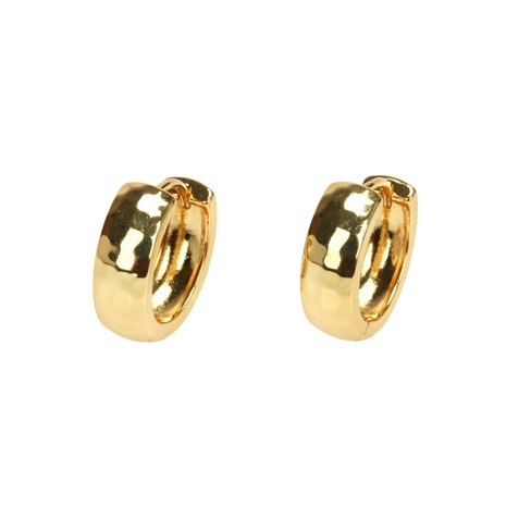 simple geometric copper gold-plated glossy thick hoop earring wholesale's discount tags