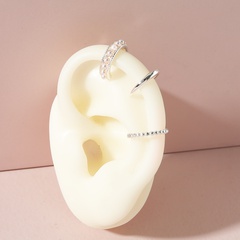 Fashion jewelry 3 set pearl horn alloy ear clip earrings set