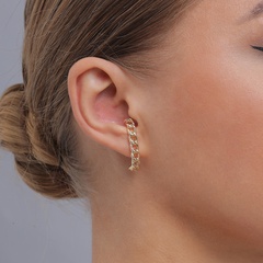 Fashion jewelry circle long chain buckle alloy C earrings