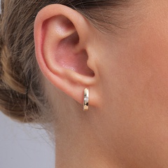 Fashion jewelry metal simple glass alloy earrings