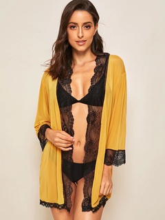 Heißer Verkauf erotische Dessous sexy Frauen Nachthemd Mesh durchsichtigen Nachthemd Gürtel Höschen Set