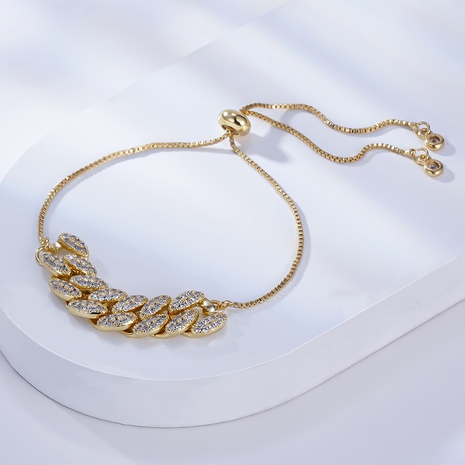 nouveau bracelet de couture de chaîne épaisse de zirconium incrusté de cuivre's discount tags