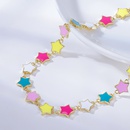 fashion simple oil drop enamel fivepointed star copper clavicle chain femalepicture8