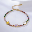 fashion color zircon dripping oil fivepointed star copper braceletpicture8