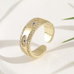 new retro women's jewelry diamond lucky eye copper ring
