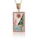 new enamel drip oil pendant geometric painted tarot card copper necklacepicture11