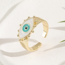 fashion copper plated real gold enamel drip oil evil eye ringpicture7