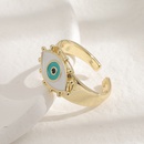 fashion copper plated real gold enamel drip oil evil eye ringpicture8