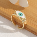 fashion copper plated real gold enamel drip oil evil eye ringpicture9