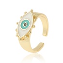 fashion copper plated real gold enamel drip oil evil eye ringpicture11