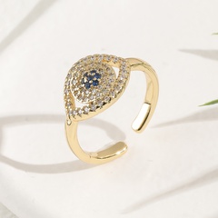 Rings For Women Copper Inlaid Zircon Devil Eye Tail Ring