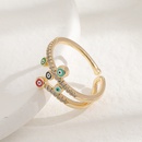 fashion hiphop lucky eye copper microencrusted zircon tail ring femalepicture8