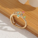 fashion hiphop lucky eye copper microencrusted zircon tail ring femalepicture9