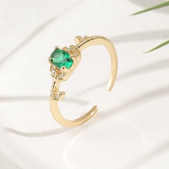 new flower copper micro-encrusted zircon geometric tail ring wholesale