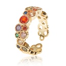 Womens Hand Jewelry Copper Real Gold Plated Inlaid Colored Zircon Ringspicture11