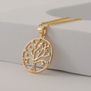 new simple womens jewelry round tree of life pendant copper plated real gold necklacepicture9
