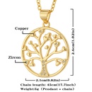 new simple womens jewelry round tree of life pendant copper plated real gold necklacepicture10