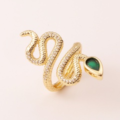 new women's snake exaggerated geometric copper tail ring