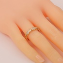 Cute smiling face copper plated 18K gold diamond geometric tail ringpicture10