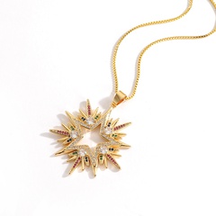 modische, verkupferte, geometrische Halskette aus echtem Gold mit fünfzackigem Sternanhänger