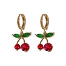 Cute small rhinestones cherry copper fruit earringspicture11