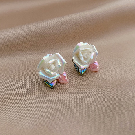 Fashion sweet acrylic rose flower earrings's discount tags