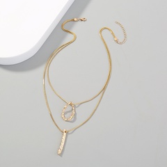 Double layered necklace women's water drop long stick pendent necklace