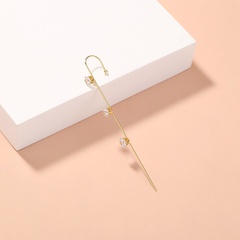 Fashion copper inlaid zircon piercing wrap-around contour ear bone clip