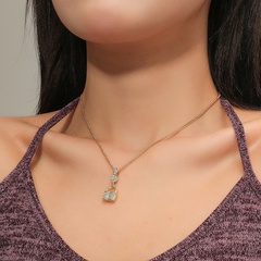 fashion diamond lock pendant retro alloy girl necklace