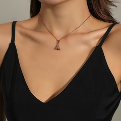 fashion creative tower pendant alloy diamond-studded collarbone chain