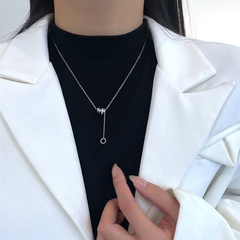 fashion geometric titanium steel do not fade ring pendant collarbone chain