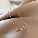 fashion fishbone pendant necklace female new simple copper clavicle chainpicture3