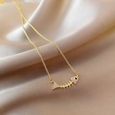 fashion fishbone pendant necklace female new simple copper clavicle chainpicture5
