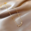fashion fishbone pendant necklace female new simple copper clavicle chainpicture6